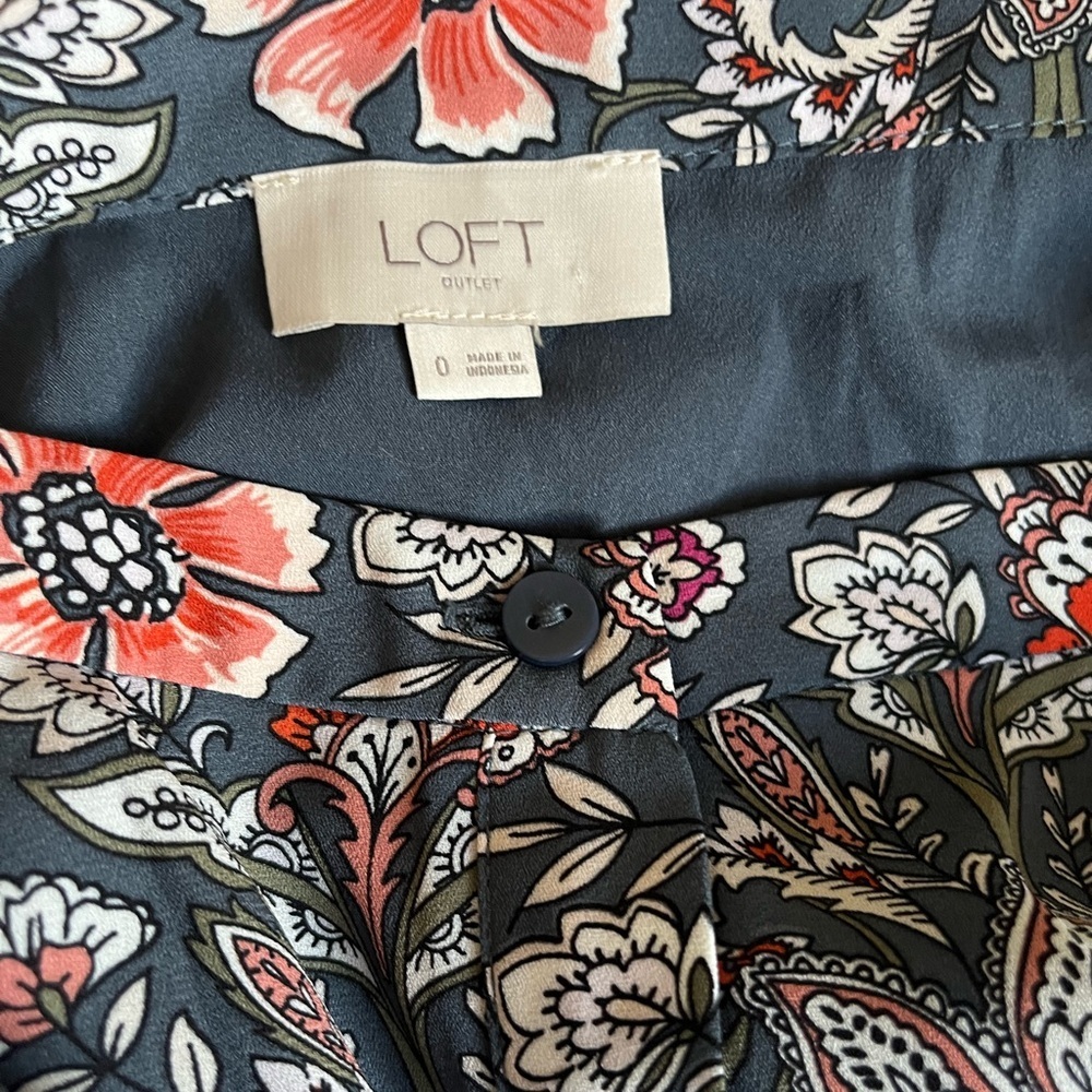 LOFT Floral Button-Front Sundress – Size 0 - Picture 3 of 3